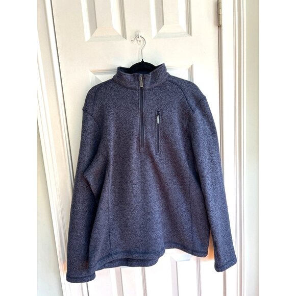 Woolrich Sweater Jacket Pullover Men's L/G Blue Fleece Half Zip Mock Neck - Picture 9 of 11